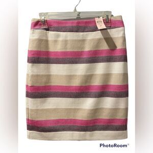 Ann Taylor Factory - Striped Pink Purple Colorblock Twill Mini Skirt-size 6P